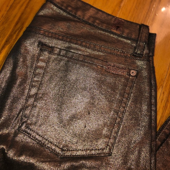 7 For all Mankind Metallic Bronze Jeans - Picture 1 of 4